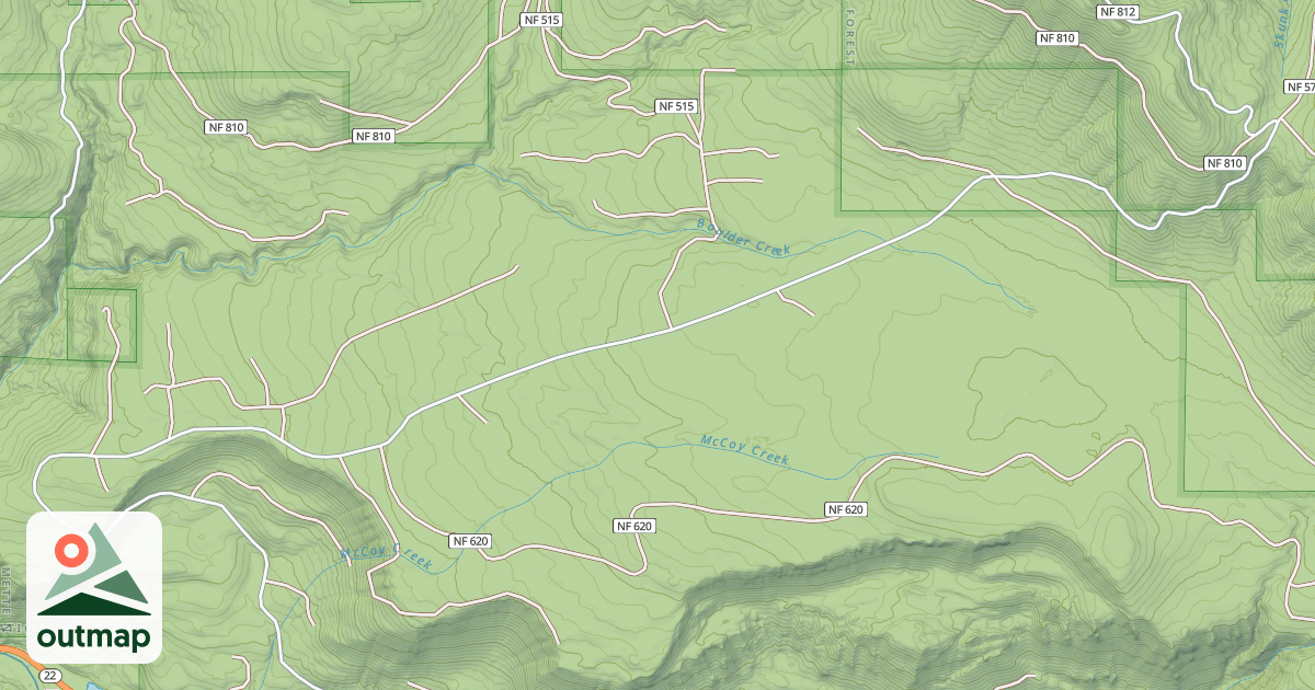 Map of Mccoy #1 - Shelter Route