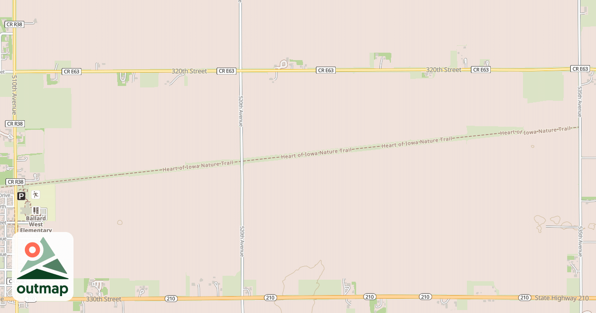 Map of Heart of Iowa Nature Trail