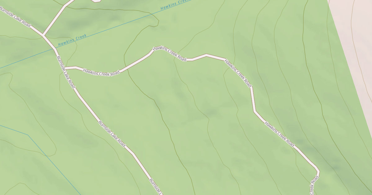 Map preview of HAWKINS CREEK ROAD