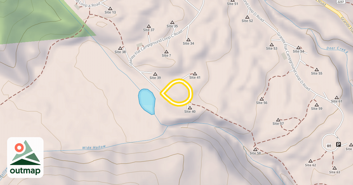 Map of Granite Flat Campground Loop C Road