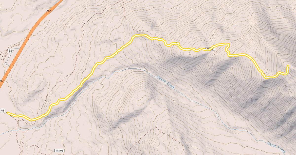 Map preview of Tincan Mountain Ski Trail