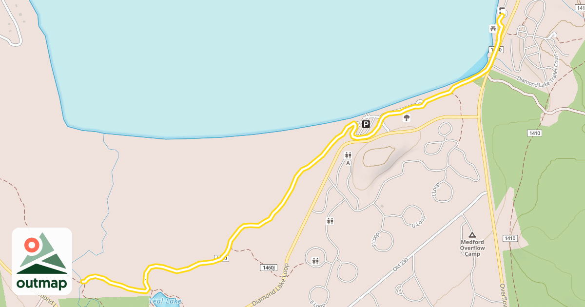 Map of Diamond Lake Loop