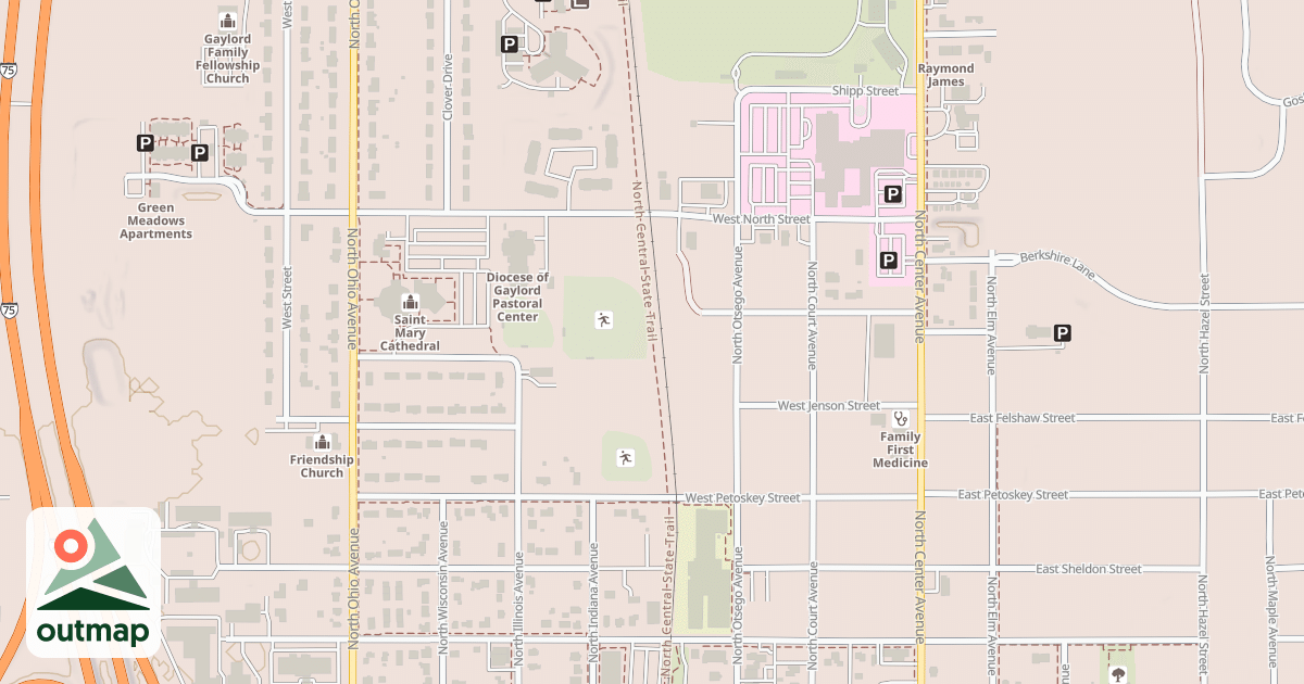 Map of North Central State Trail