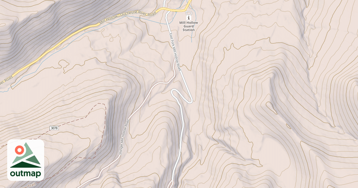 Map of EAST FORK-MILL HOLLOW