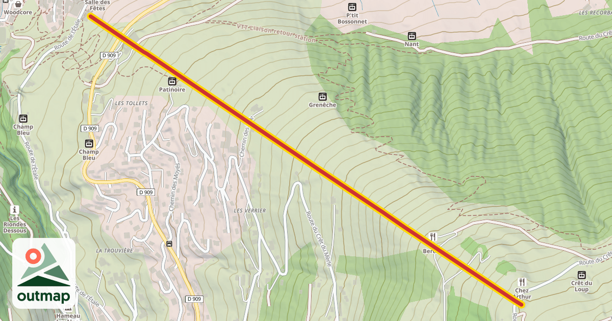 Map of Crêt du Merle