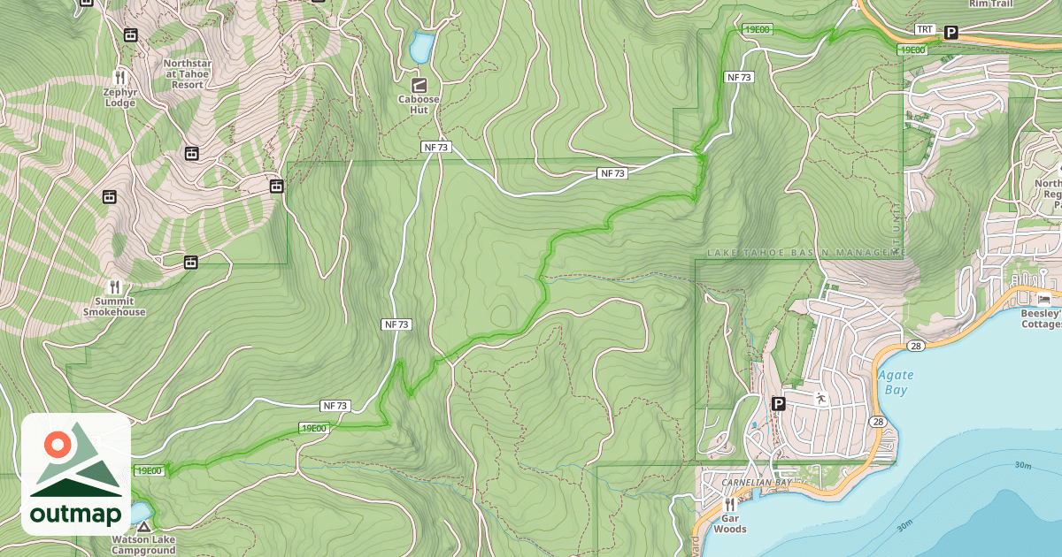 Map of Tahoe Rim Trail