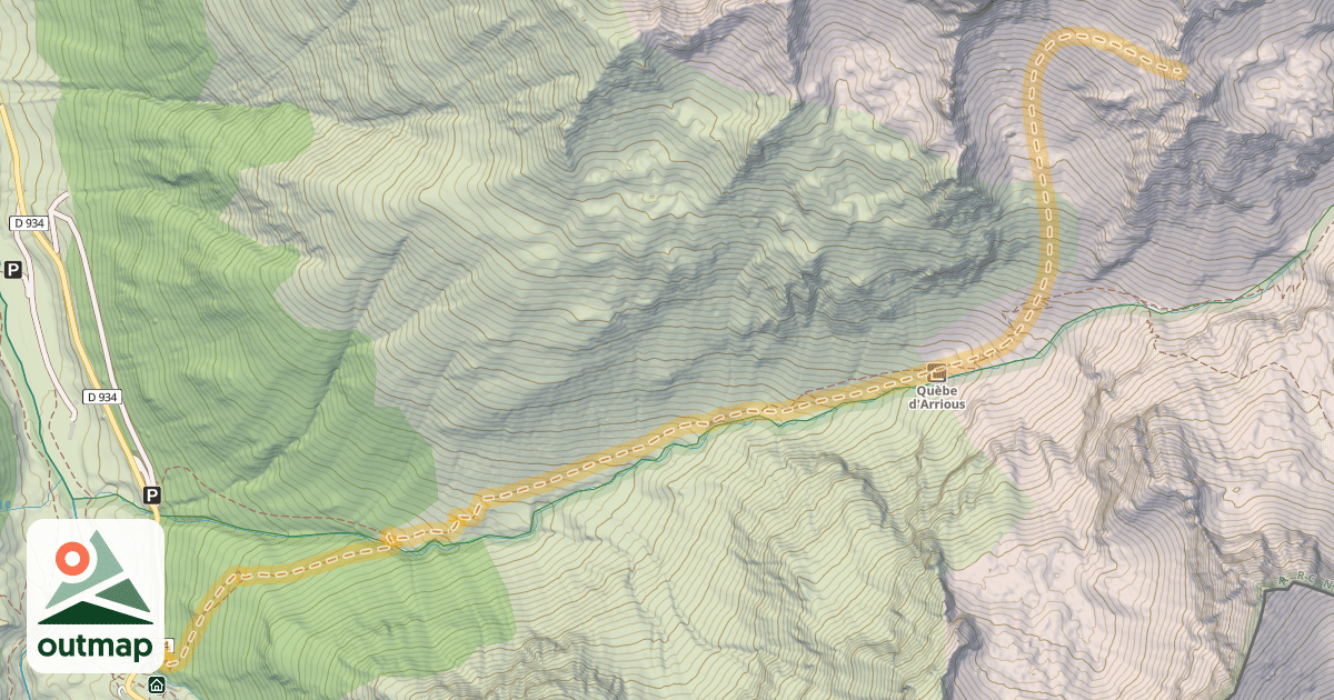 Map of Bat de la Quèbe — Soques