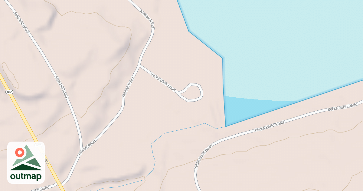 Map of Edgemere-Pecks Pond - Snowmobile Trails