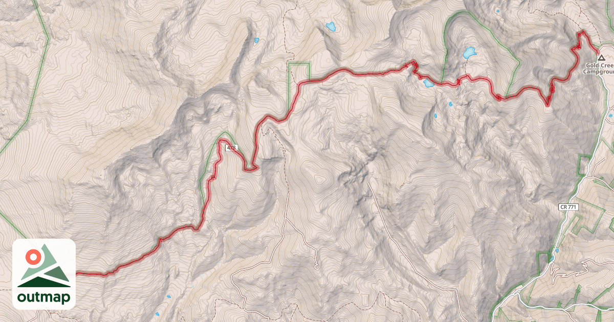 Map of Fossil Ridge Trail