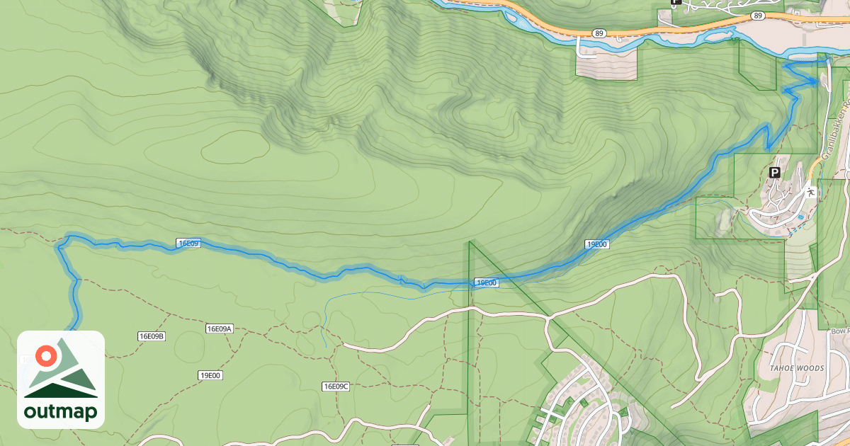 Map of Tahoe Rim Trail