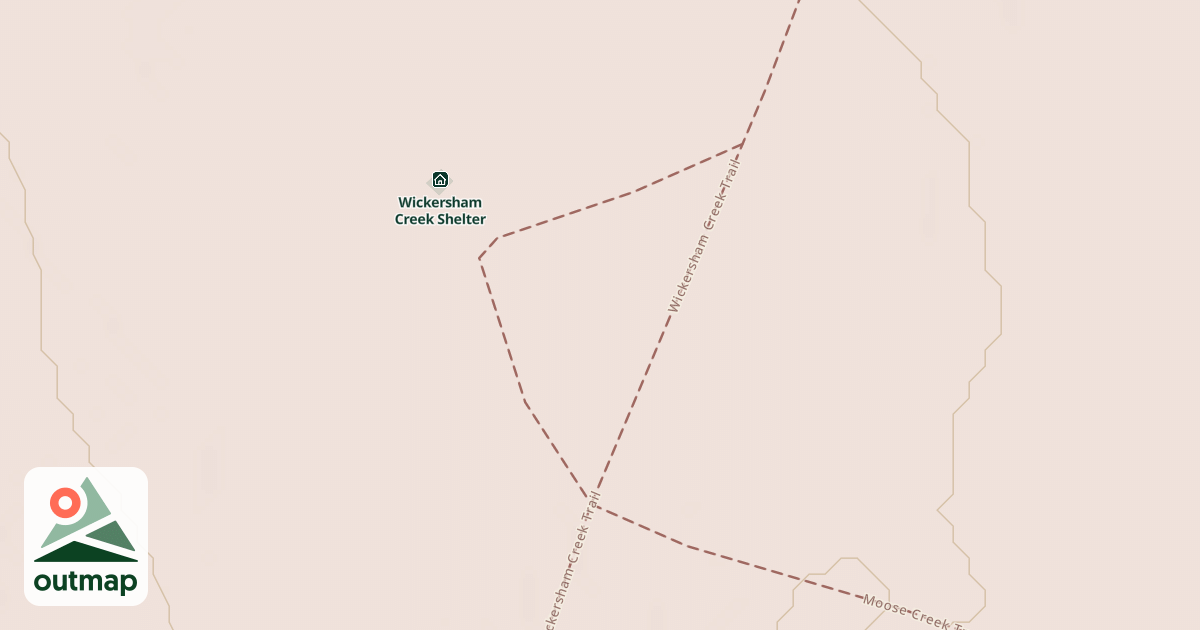 Map of Wickersham Creek Trail Shelter