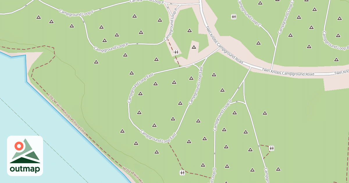 Map of TWIN KNOBS