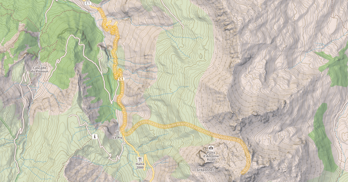 Map preview of Tête de l'Empeloutier — Barrière de la Combette