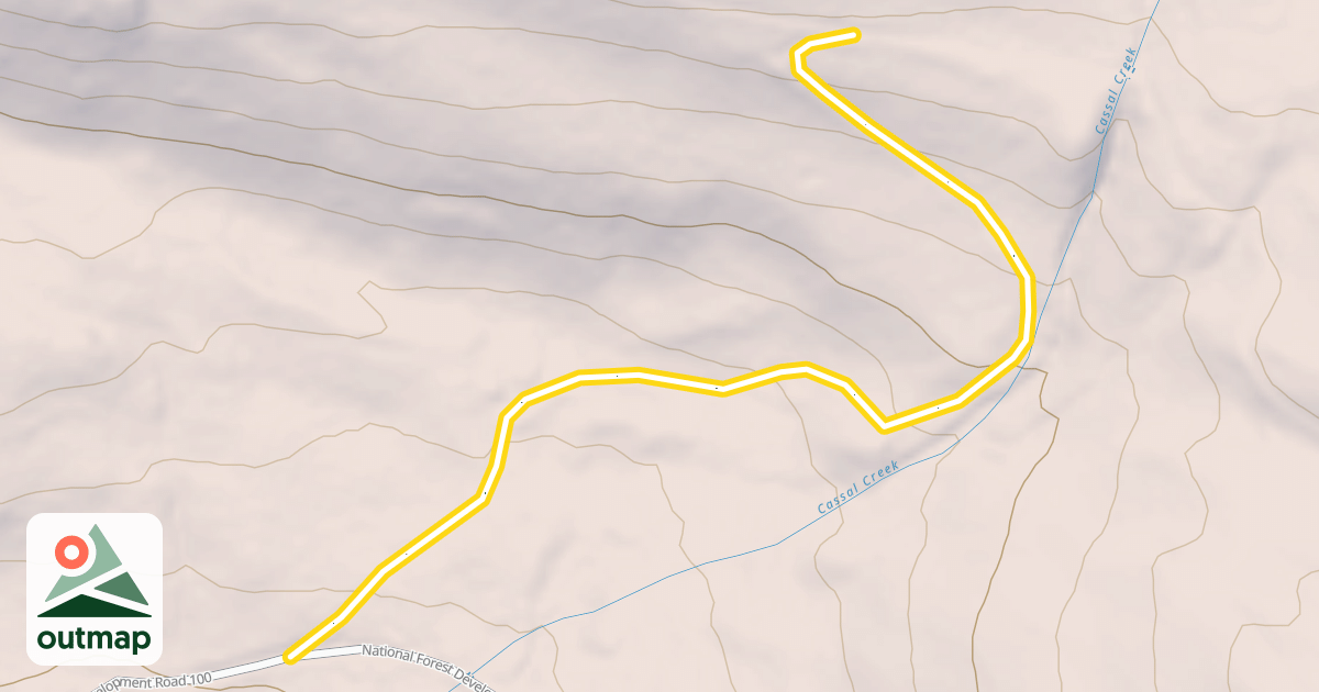 Map of Cassal Creek Loop (black)