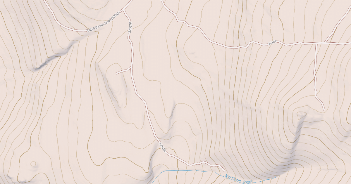 Map preview of BURCHAM CREEK ROAD