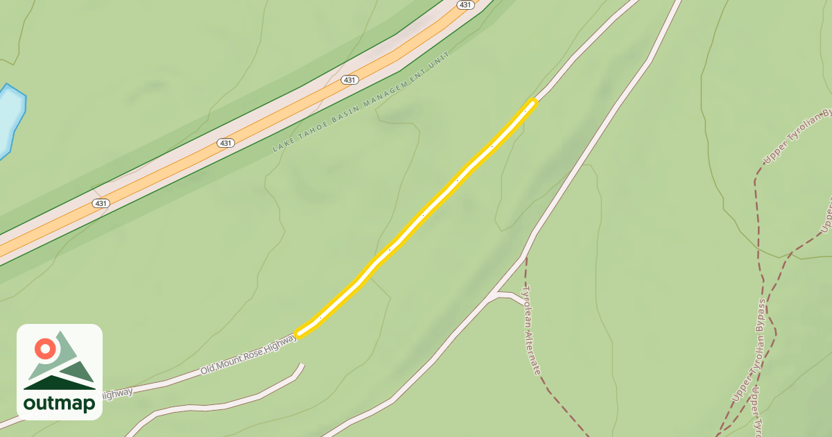 Map of Old Mount Rose Highway