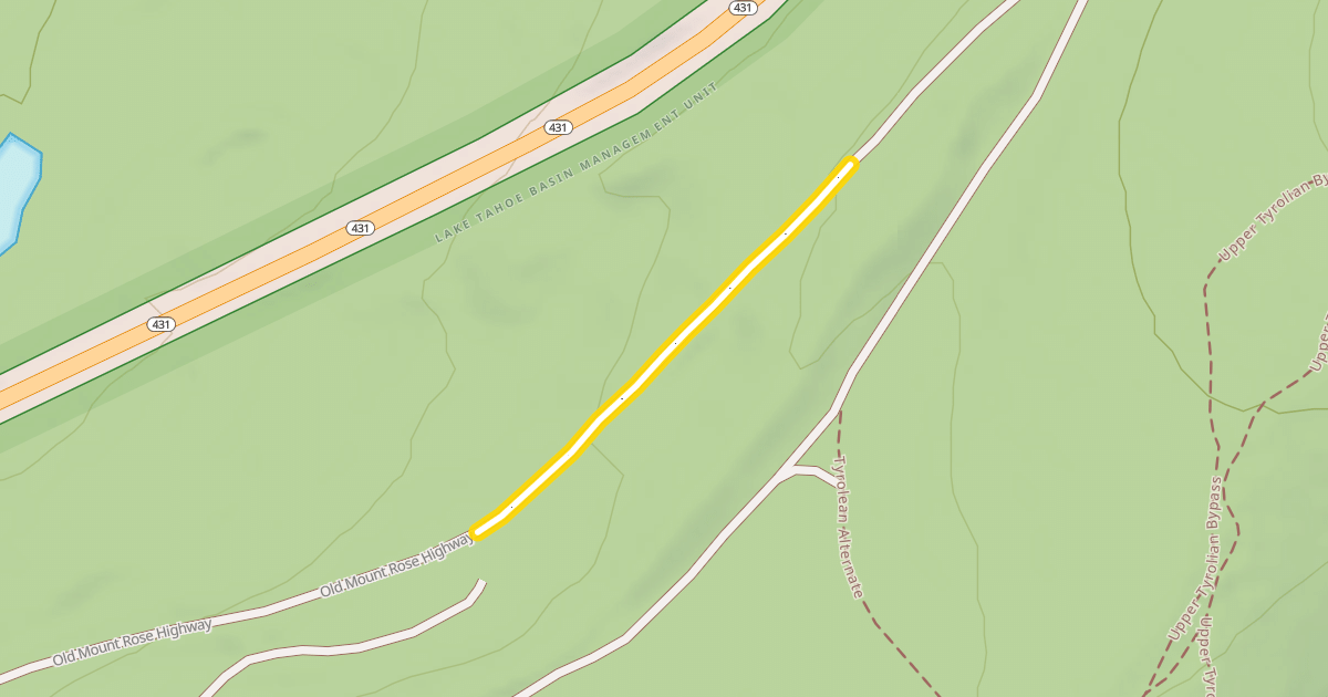 Map preview of Old Mount Rose Highway