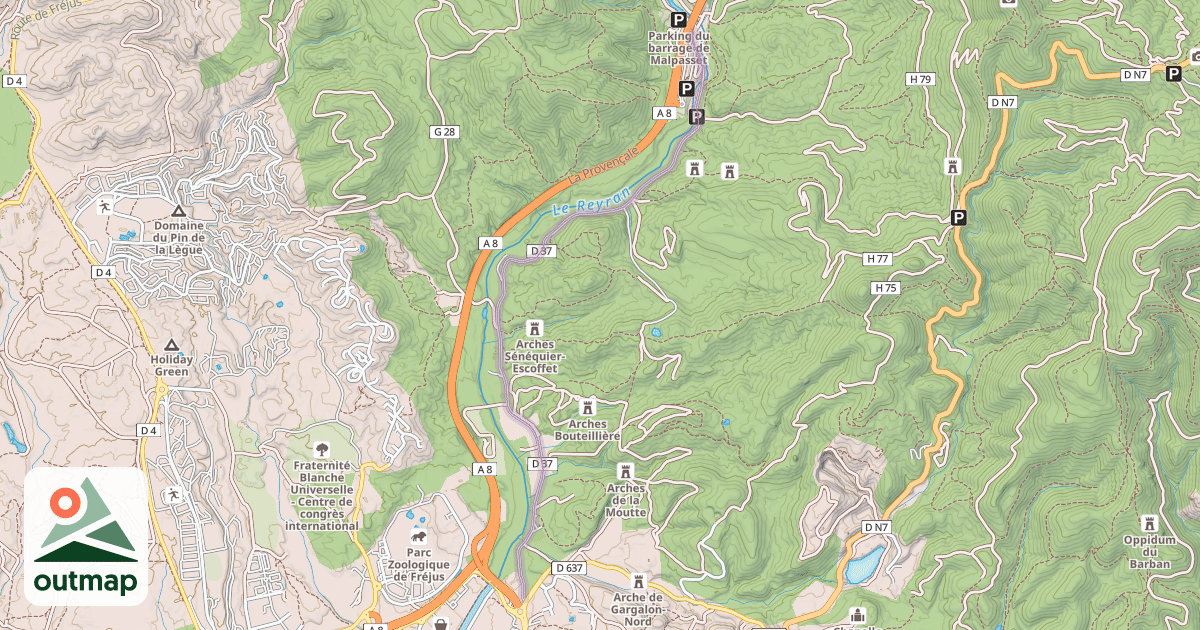 Map of Route de Malpasset