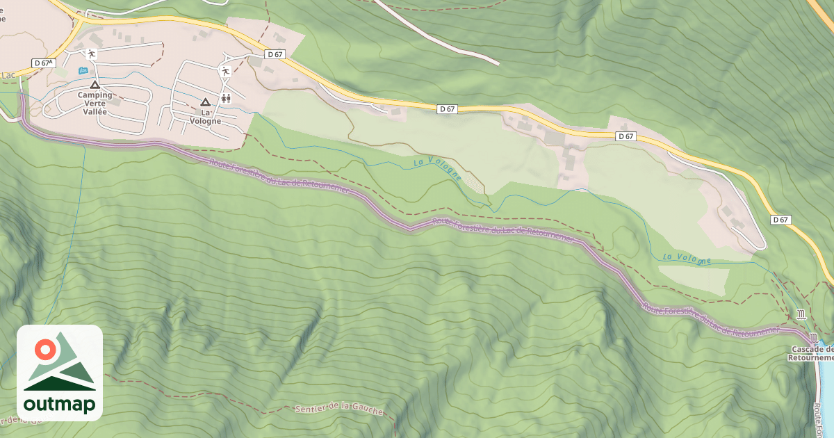 Map of Route Forestière du Lac de Retournemer
