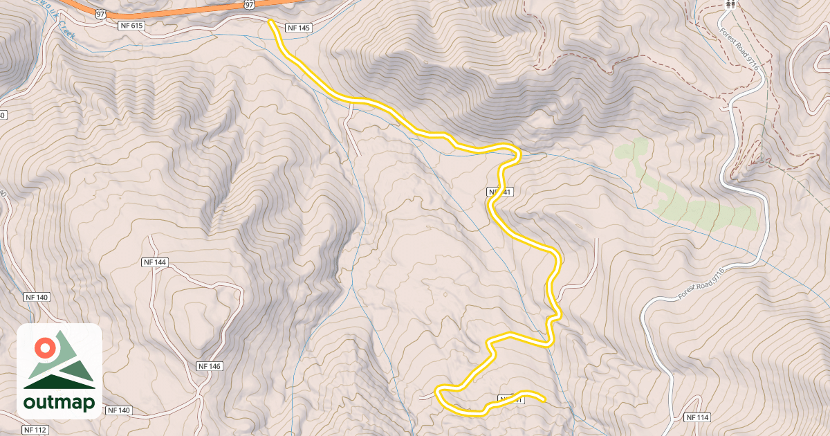 Map of Forest Road 9700-141