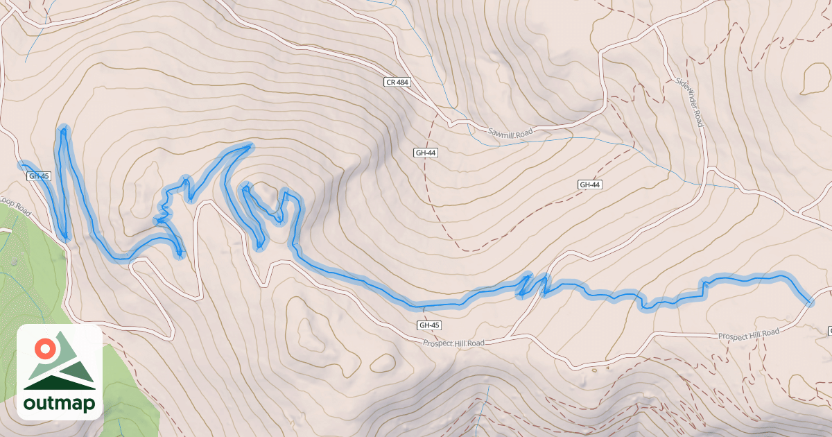 Map of One Step Over Cabin Trail