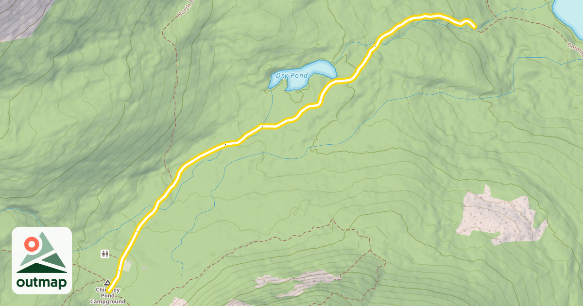 Map of Chimney Pond Trail