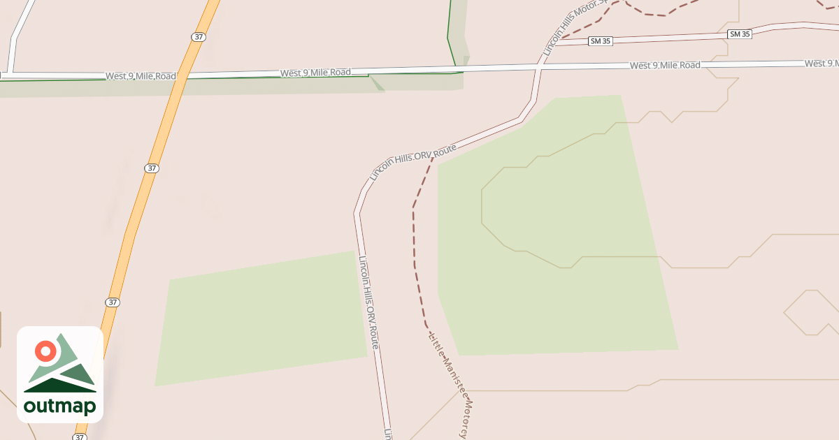 Map of Little Manistee Motorcycle Trail