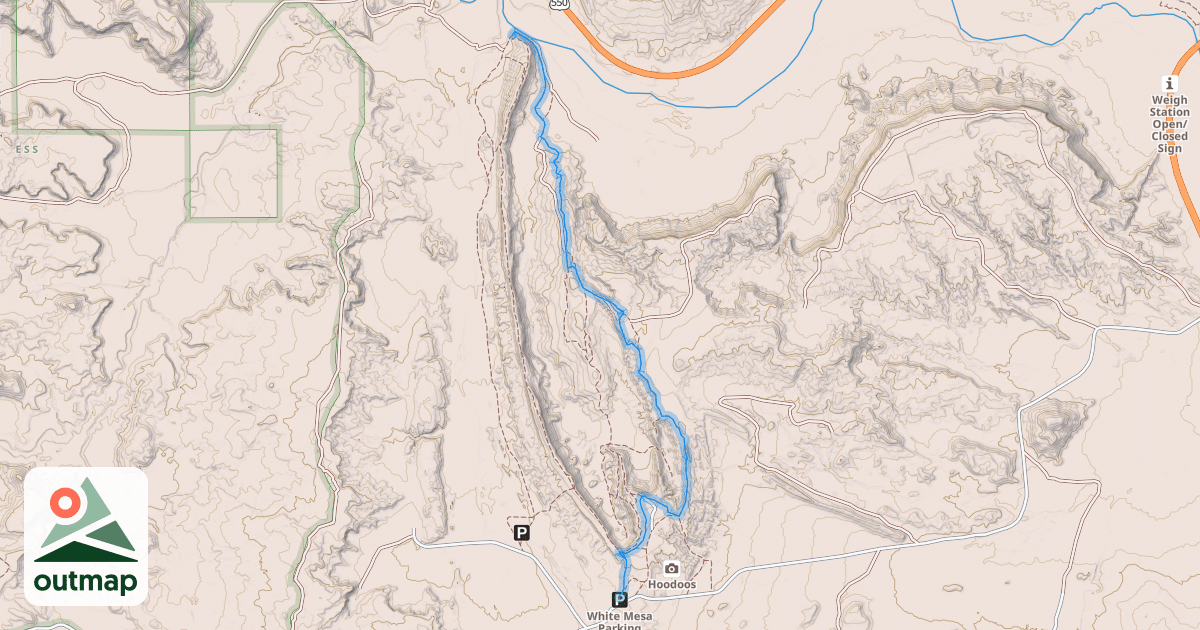 Map of White Mesa Bike Trail