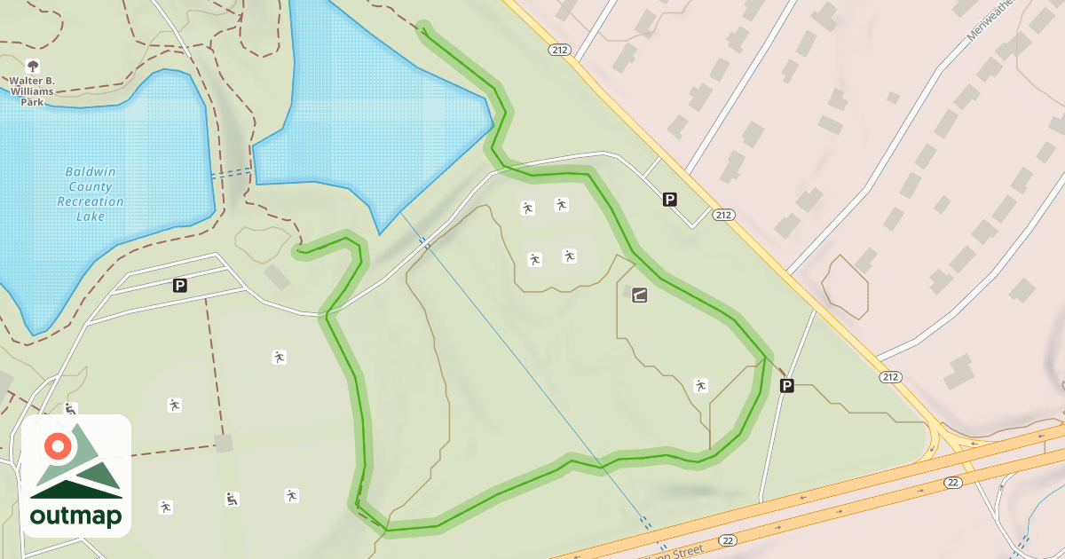 Map of Walter B. Williams Park MTB GCA Loop Extension