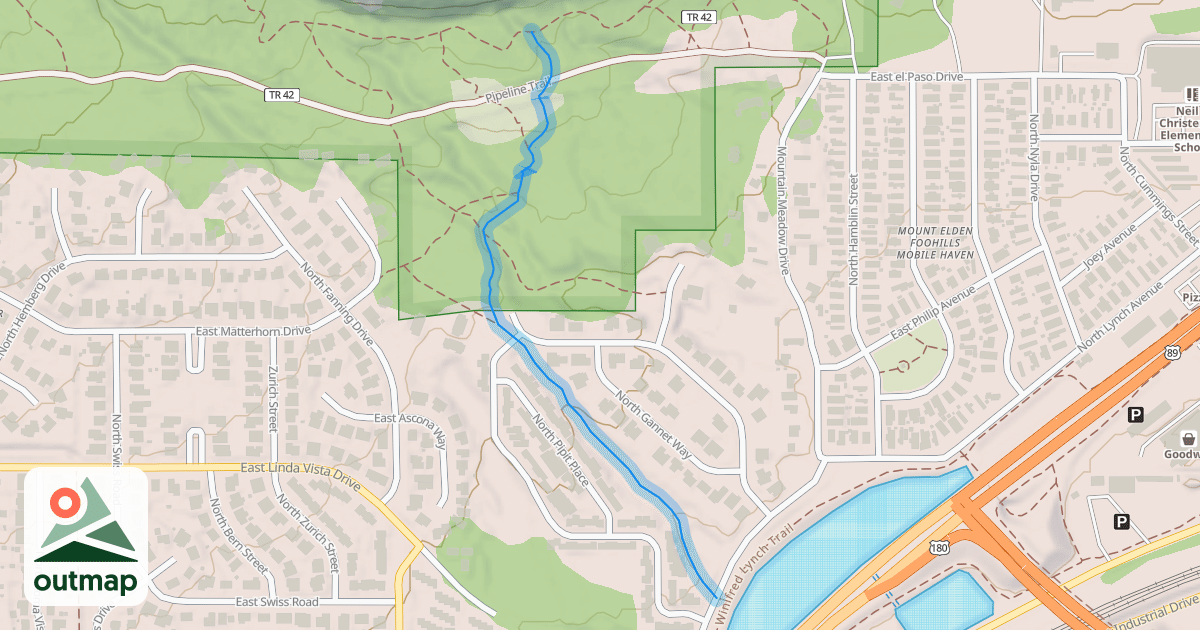 Map of Winifred Ranch Trail