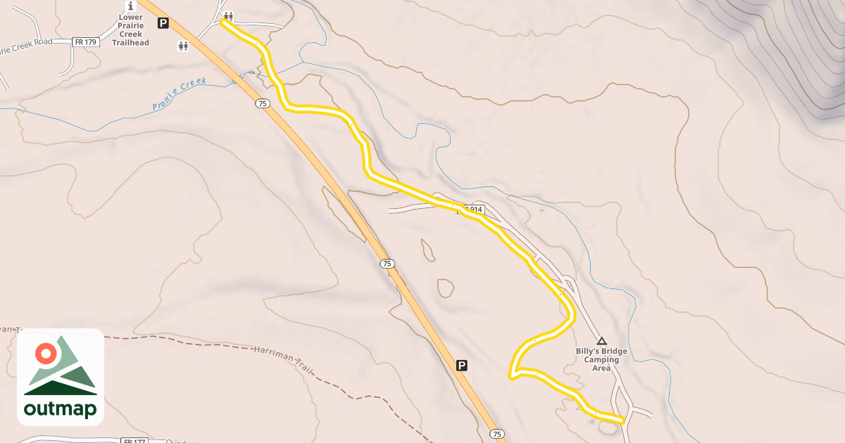 Map of Prairie Creek and Billy's Bridge Connector