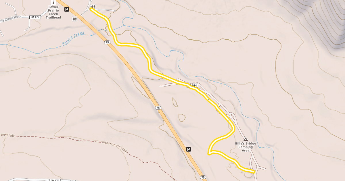 Map preview of Prairie Creek and Billy's Bridge Connector