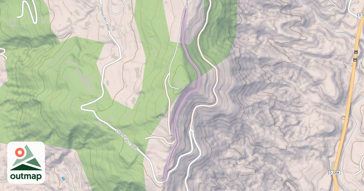 Map of Chemin Sainte-Hélène