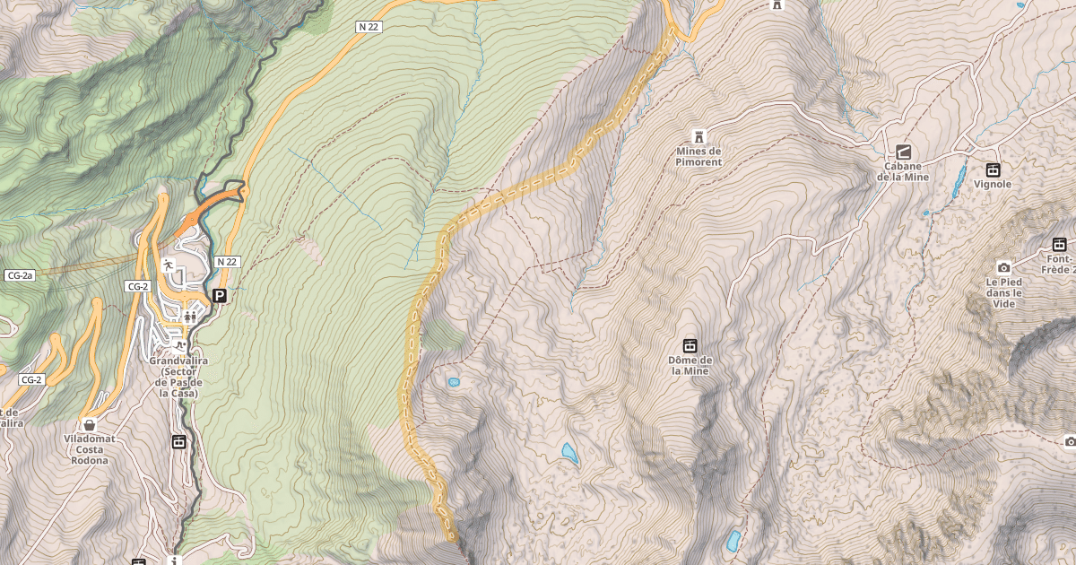 Map preview of Pic dels Pedrons — Parking du Baladrar