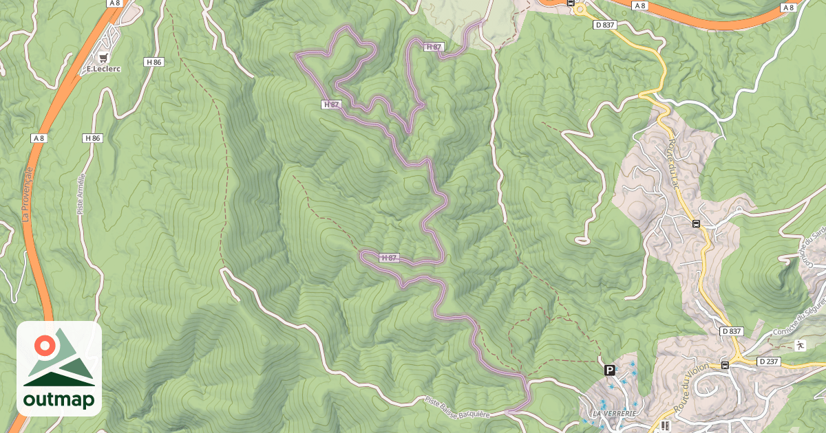 Map of Piste Hubac Verrerie
