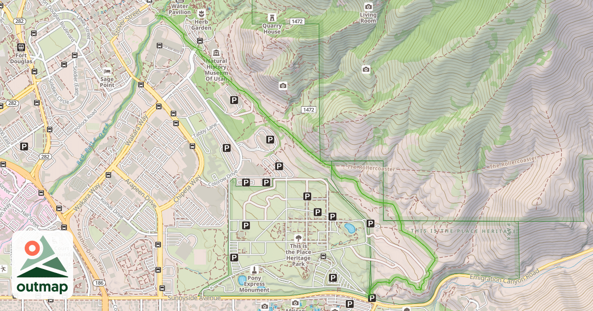Map of Bonneville Shoreline Trail - Mount Wire Section