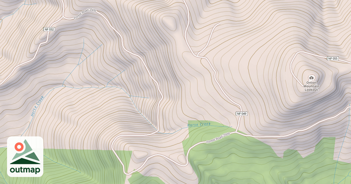 Map of ONION MOUNTAIN