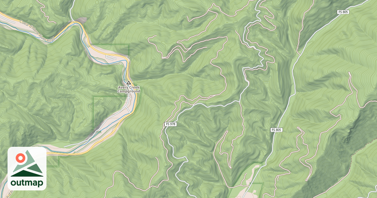 Map of HEAD OF AVERY CREEK 4WD