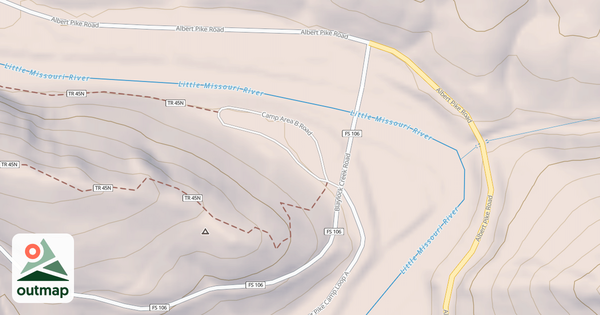 Map of ALBERT PIKE CAMP AREA B