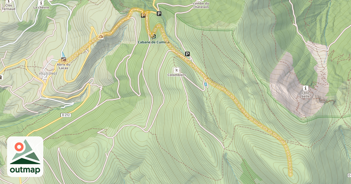 Map of Côte Rousse — Villelonge