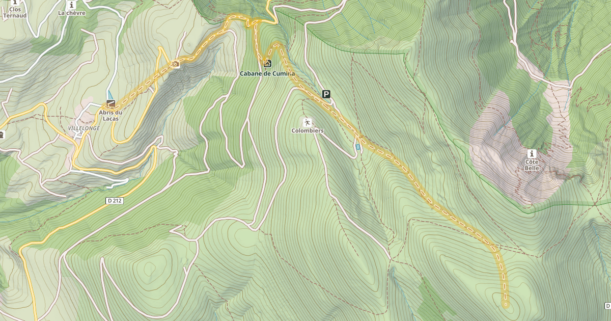 Map preview of Côte Rousse — Villelonge
