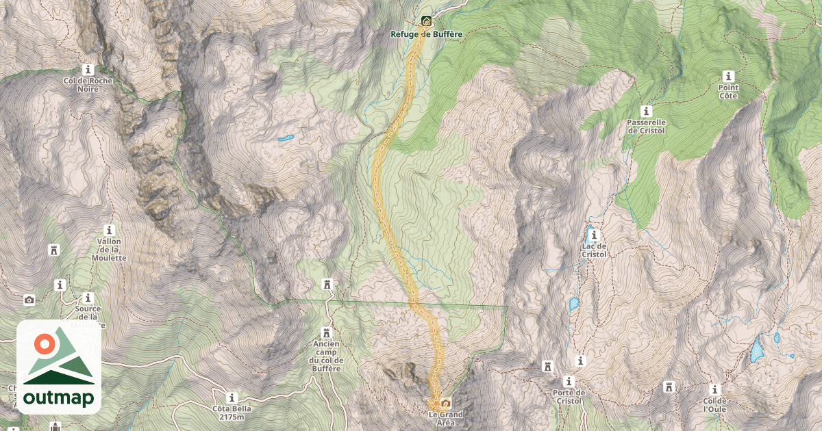 Map of Le Grand Area — Refuge de la Buffère