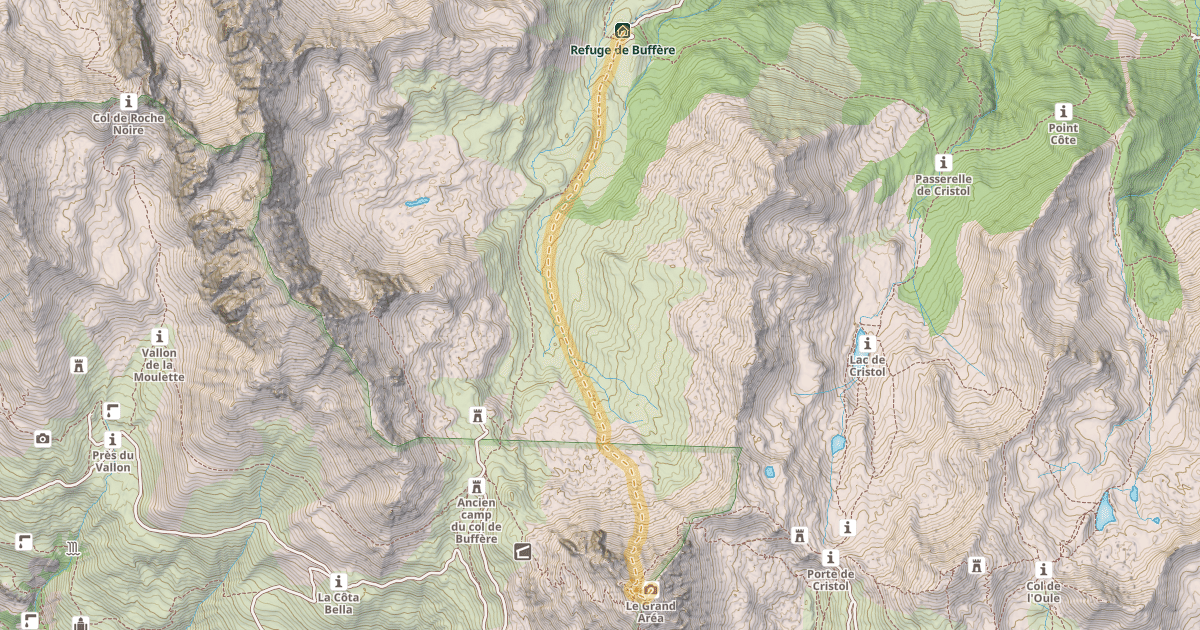 Map preview of Le Grand Area — Refuge de la Buffère