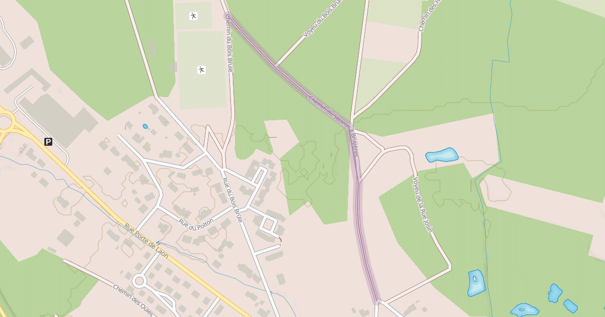 Map preview of Chemin du Sauvoir à Bruyères