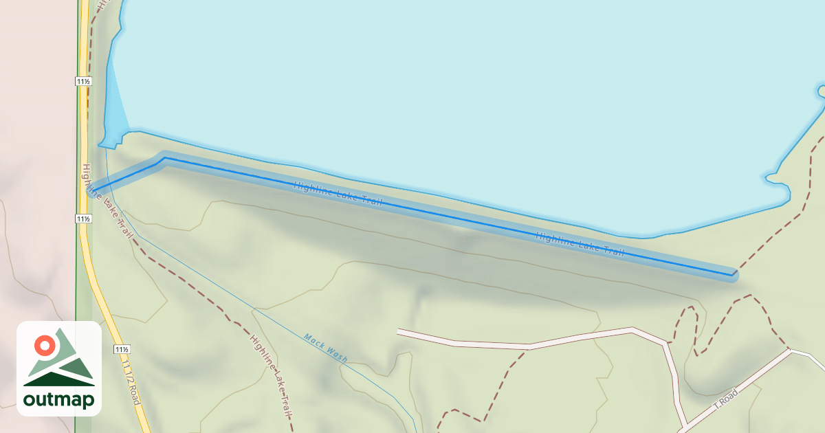 Map of Highline Lake Trail