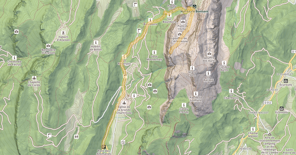 Map preview of Col de Mauvernay — Pont des Allemands