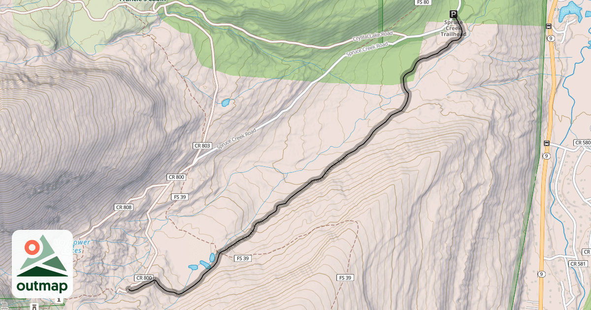 Map of Spruce Creek Trail