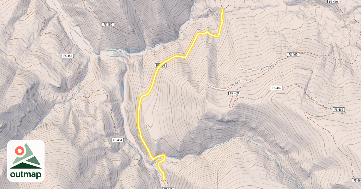 Map of Bozeman Creek Trail