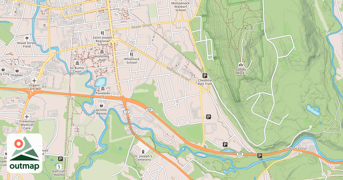 Map of Cheshire Rec. Rail Trail