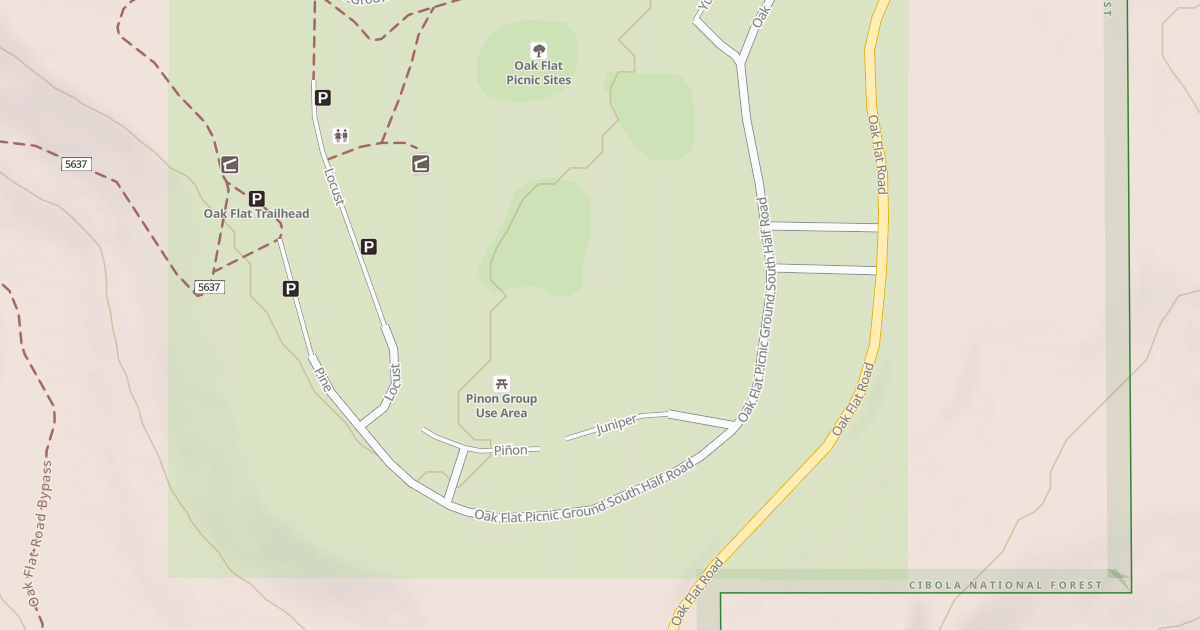 Map preview of OAK FLAT P.G. SOUTH HALF